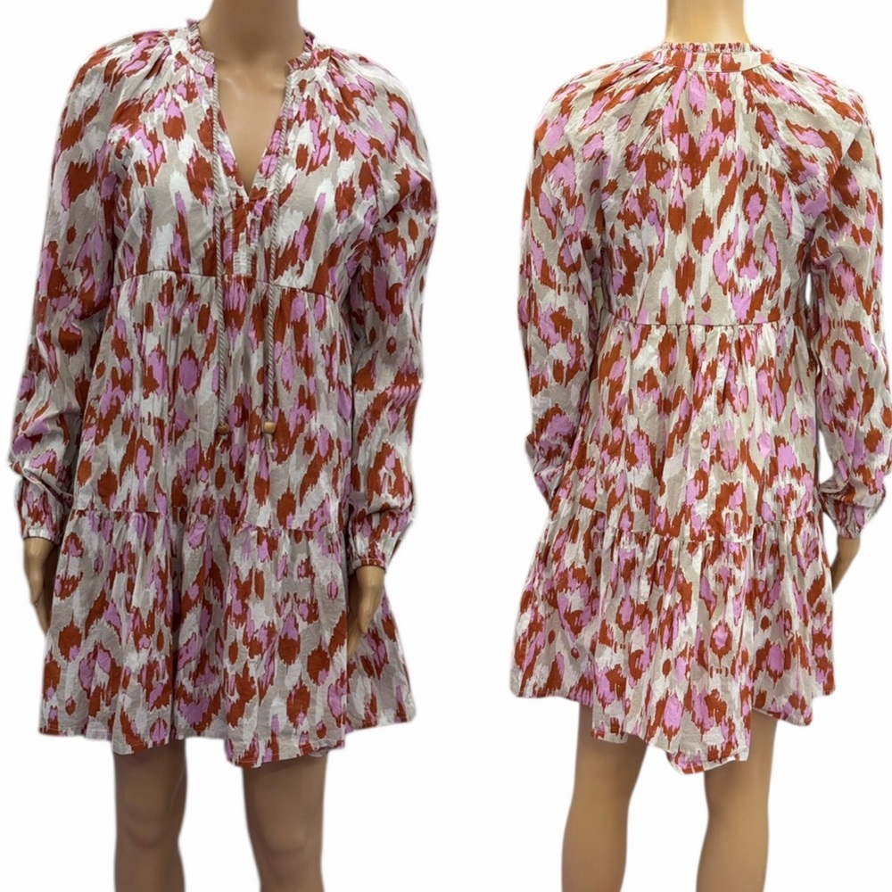Jessica Simpson Cotton Boho Peasant Mini Dress Womens Medium